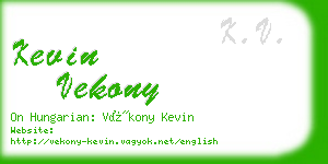 kevin vekony business card